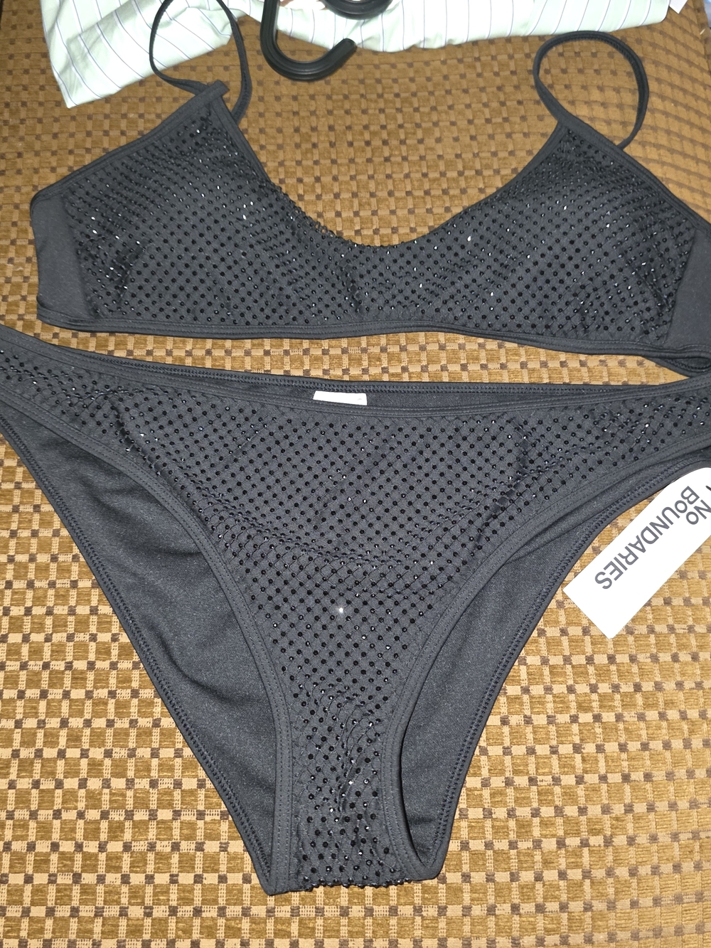 No Boundaries Black Rhinestone-Embellished Bikini